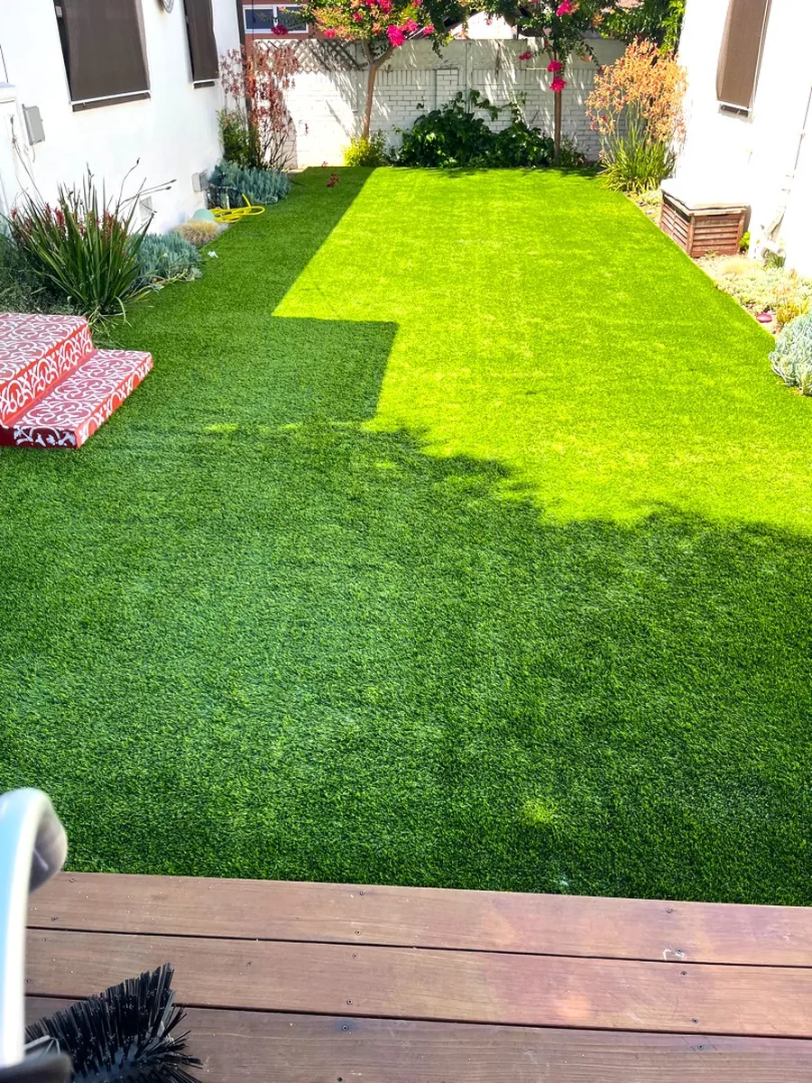 Completed TurFresh patio backyard artificial turf cleaning in San Jose